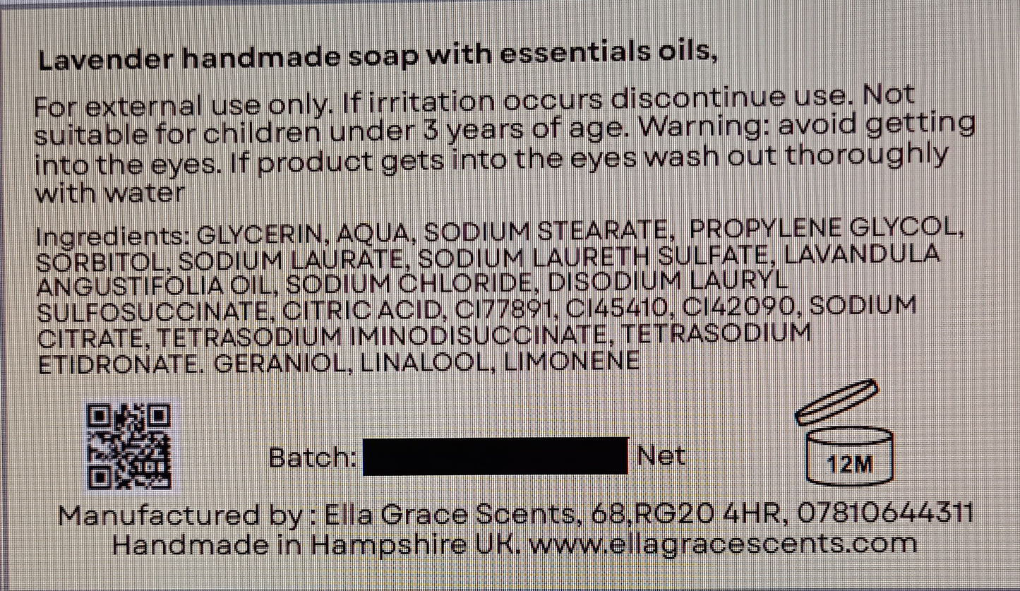 Lavender essential oil basin soap