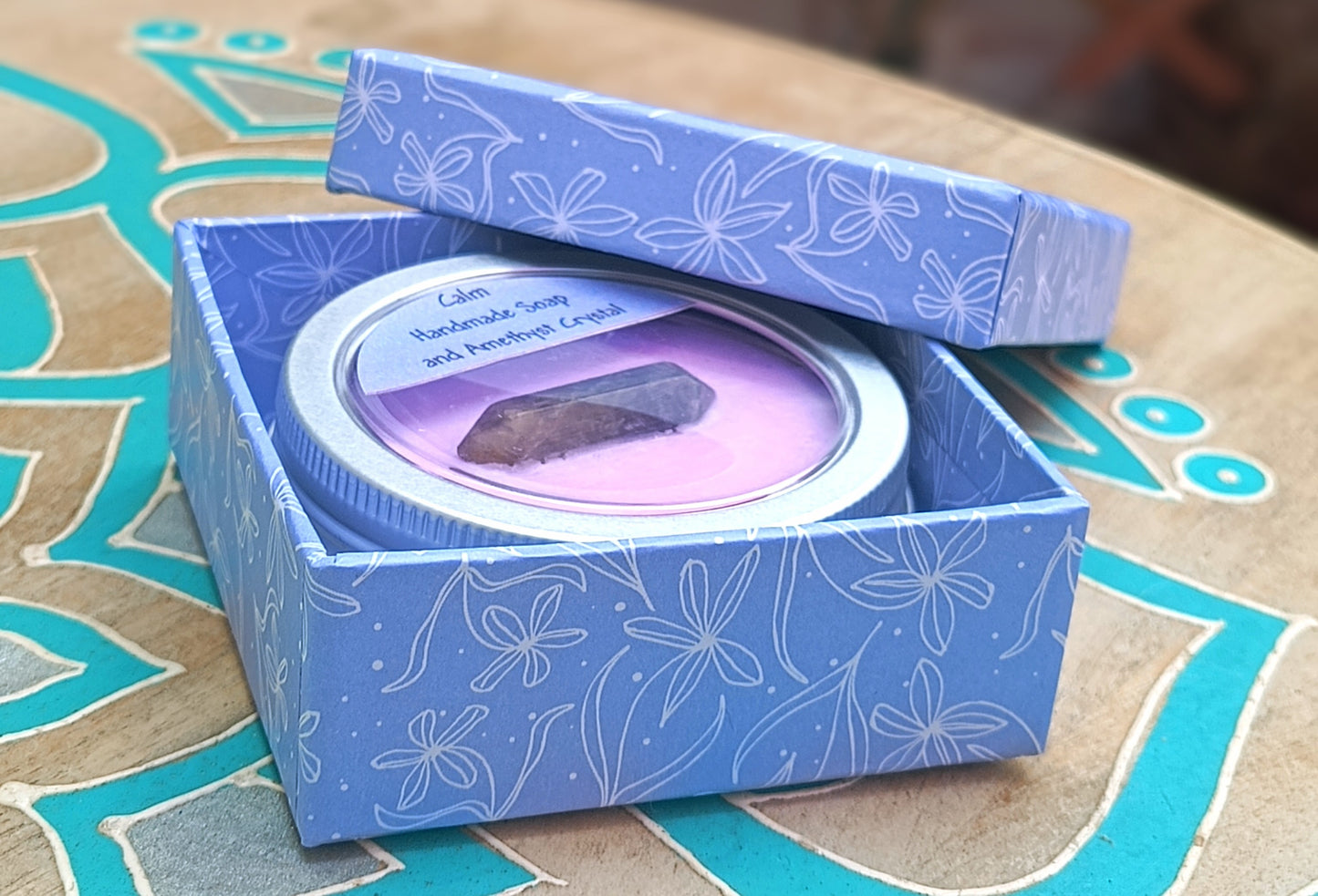 Love handmade mild soap with a Rose quartz embed crystal