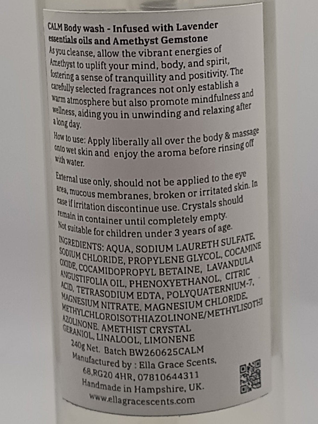 Calm - Amethyst crystal body wash with Lavender essential oil
