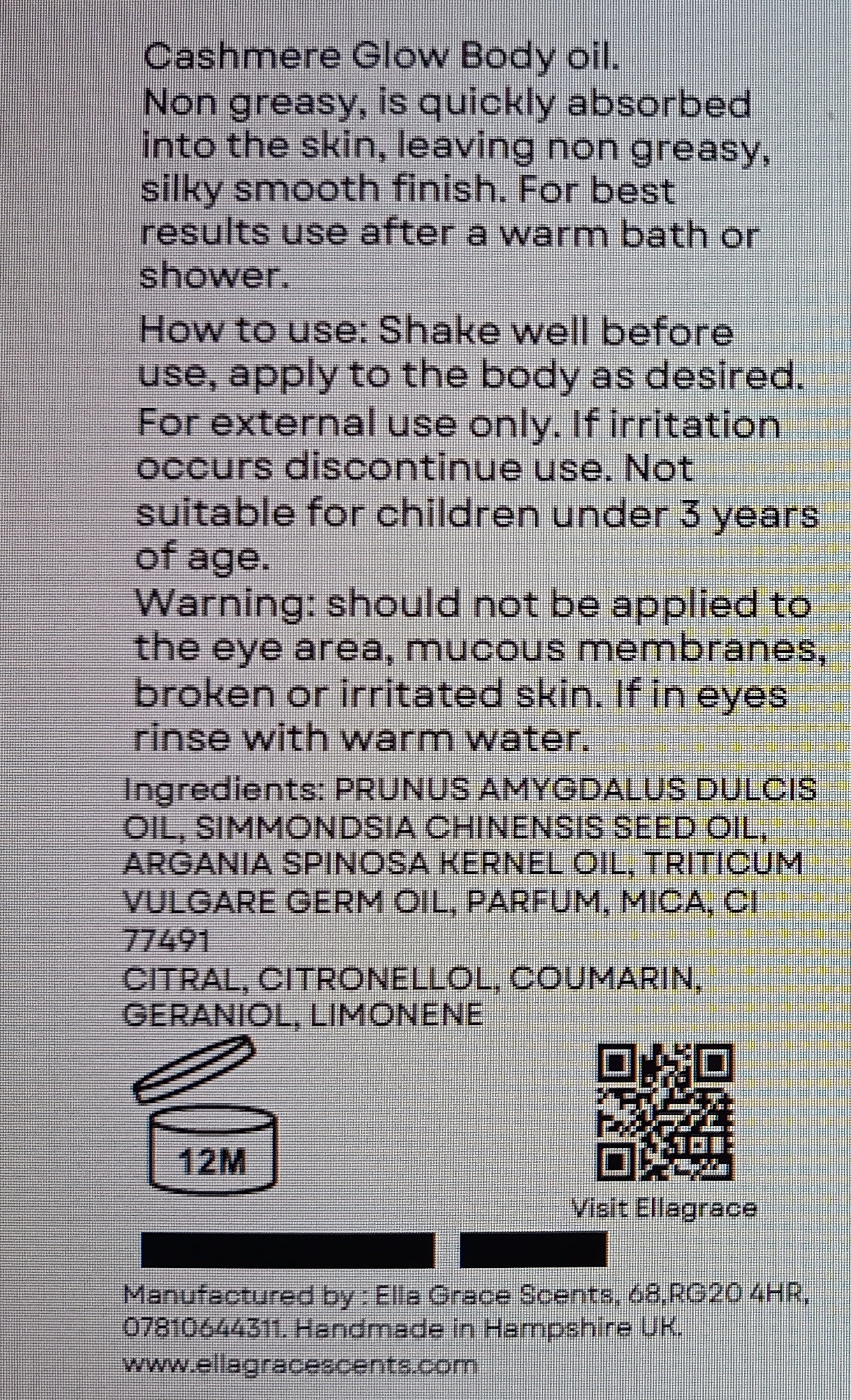 Cashmere shimmering body oil