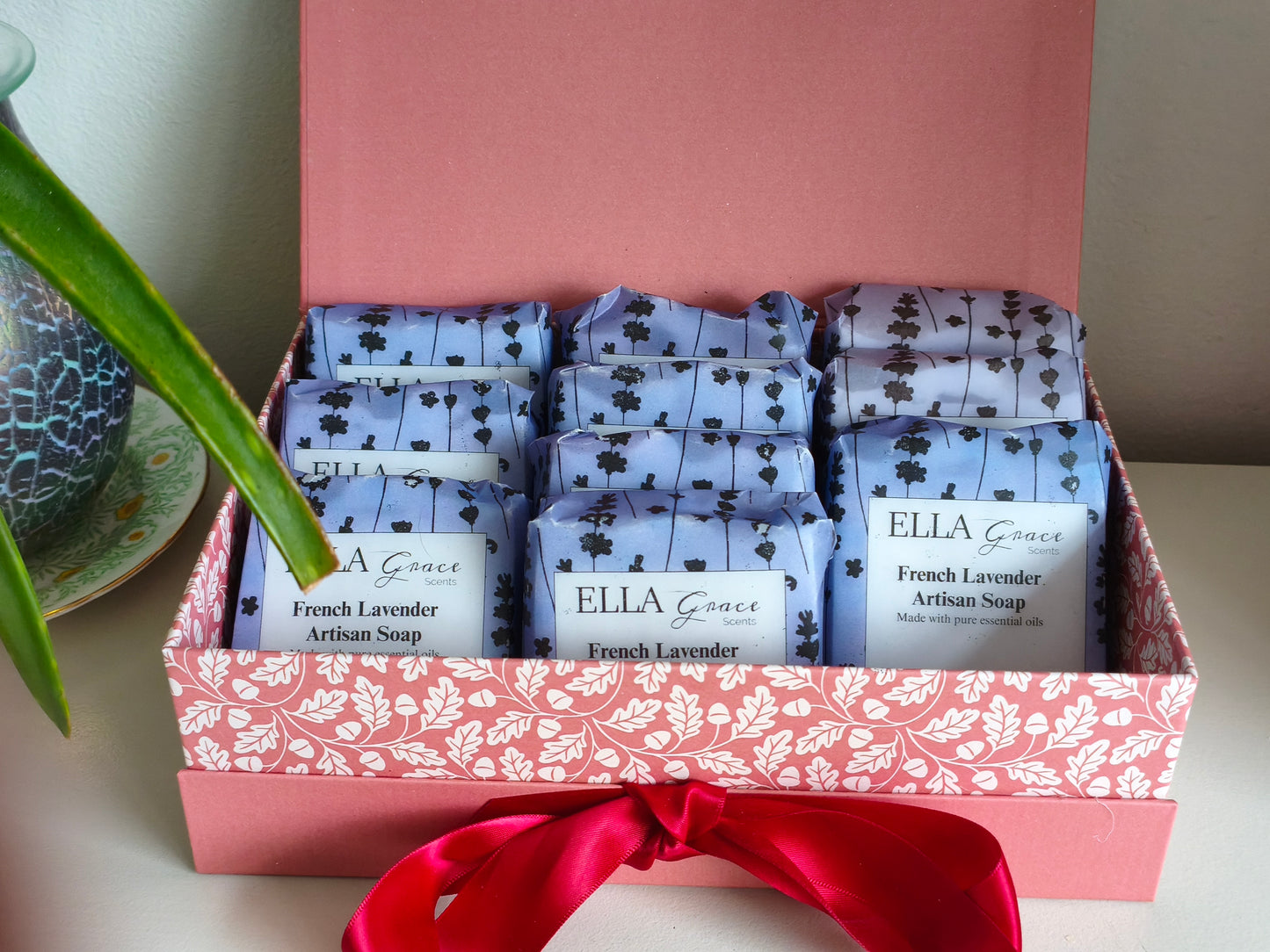 Lavender essential oil soap slice