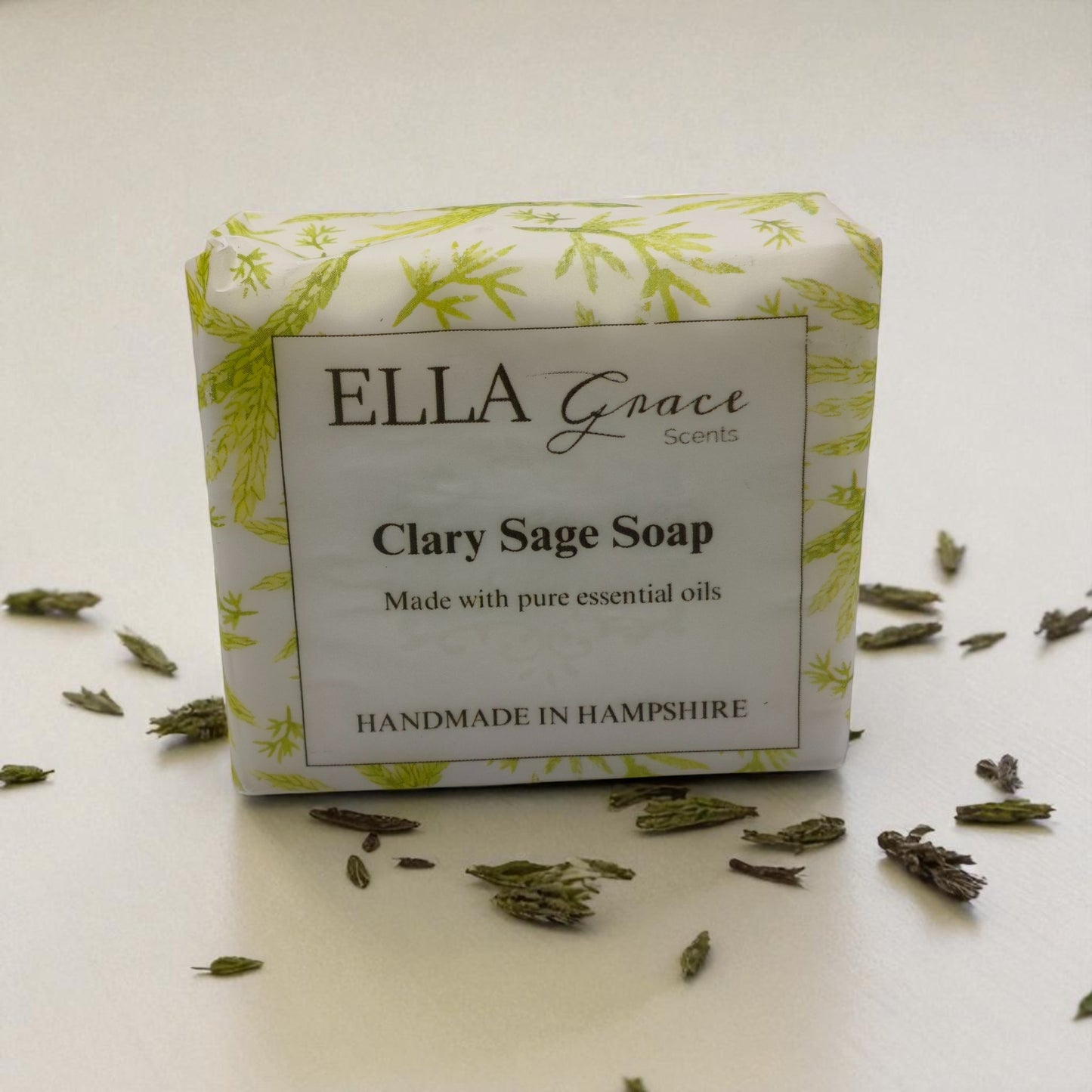 Clary Sage essential oil soap slice