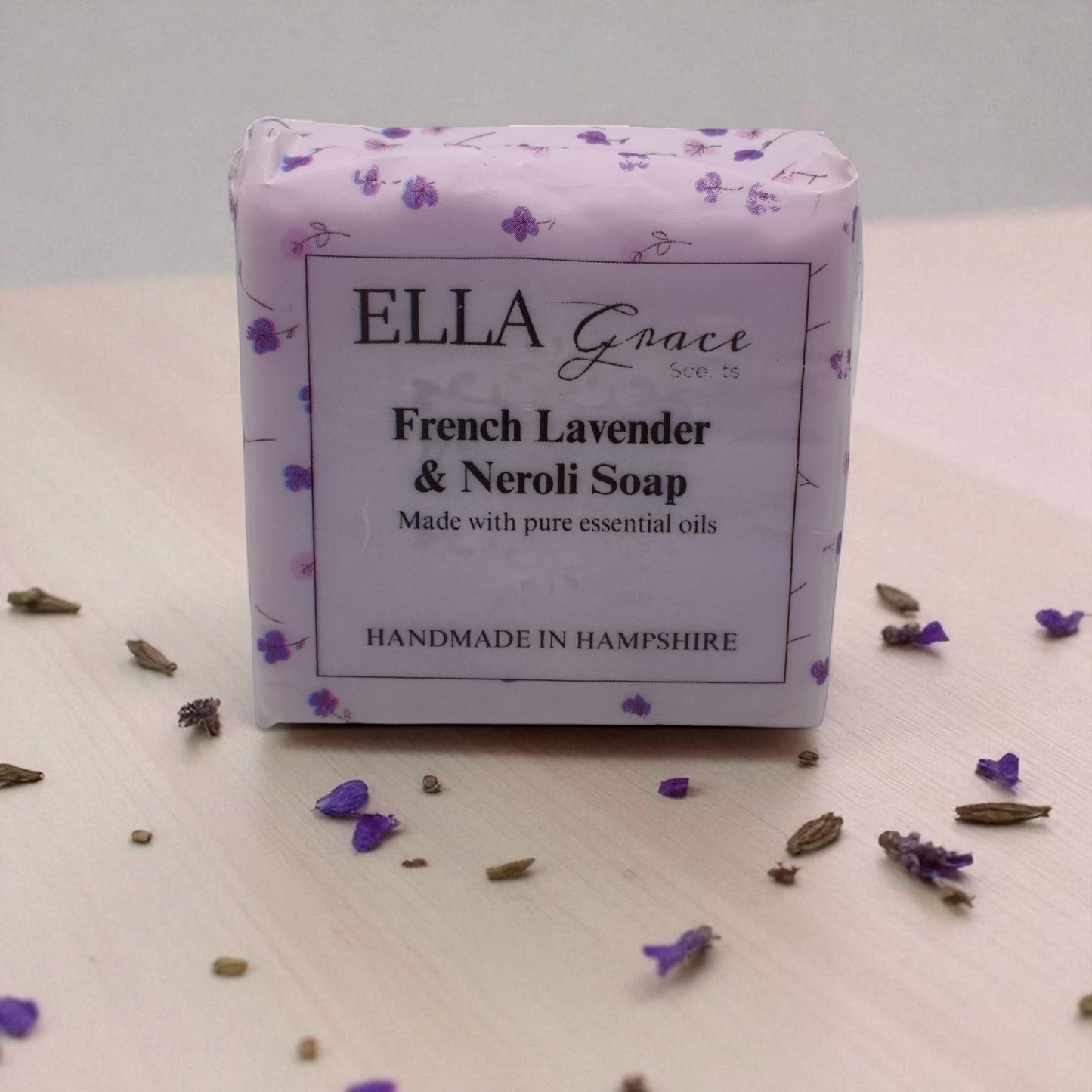 French Lavender & Neroli essential oil soap slice