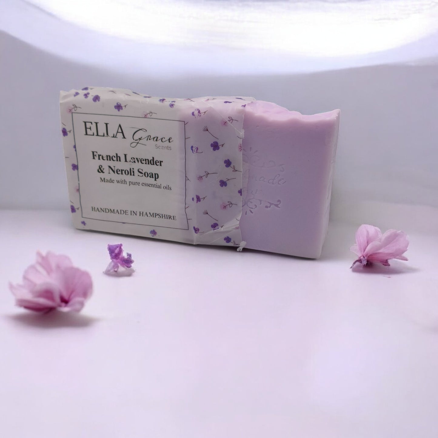 French Lavender & Neroli essential oil soap slice