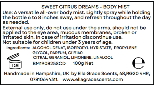 SWEET CITRUS DREAMS - BODY MIST