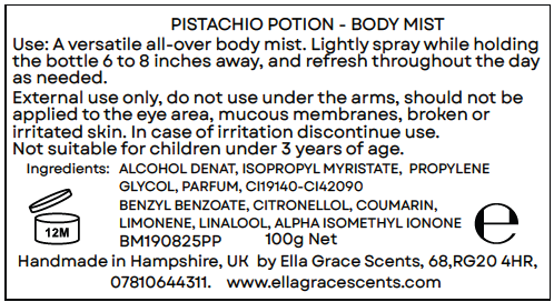 PISTACHIO POTION - BODY MIST