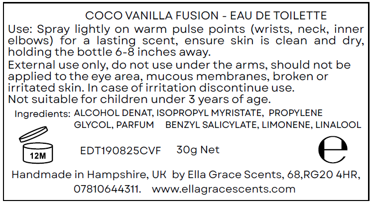 COCO VANILLA FUSION - EAU DE TOILETTE PERFUME