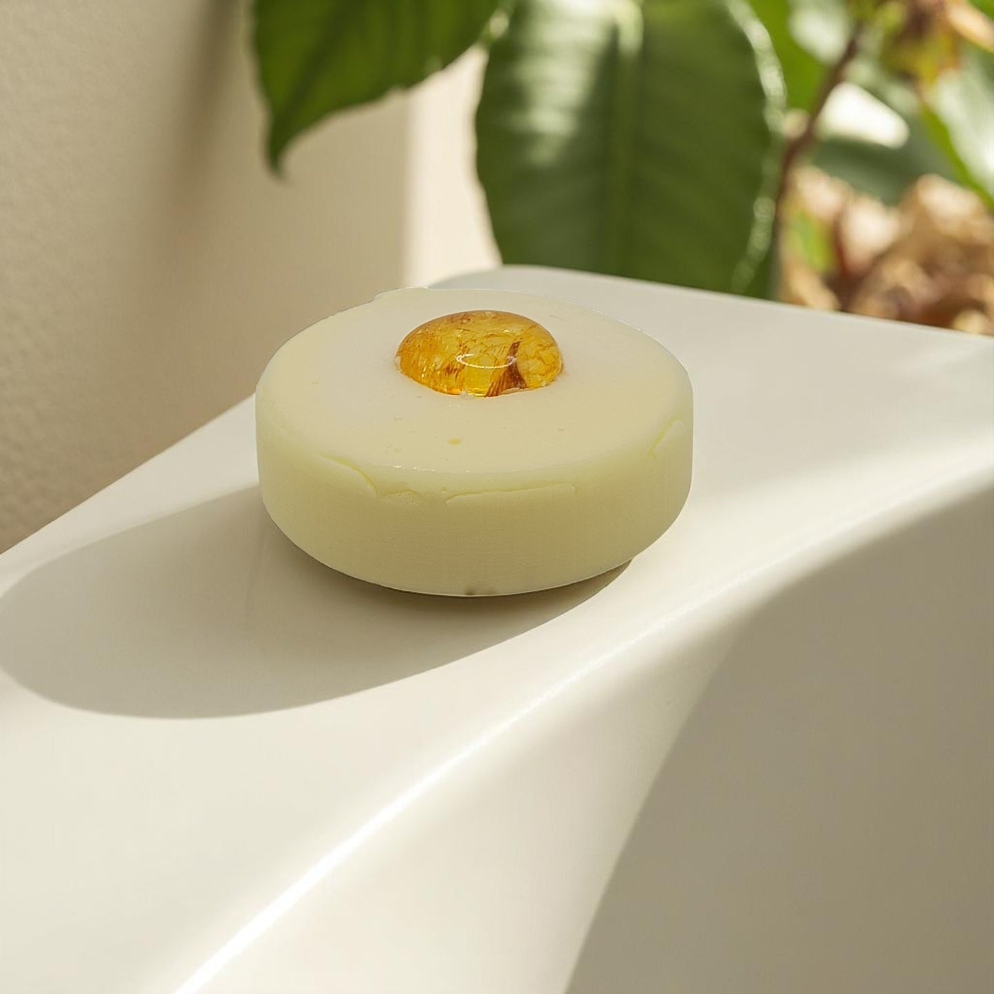 Joy handmade mild soap with a Citrine embed crystal
