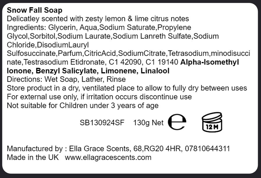 Snow fall Christmas soap