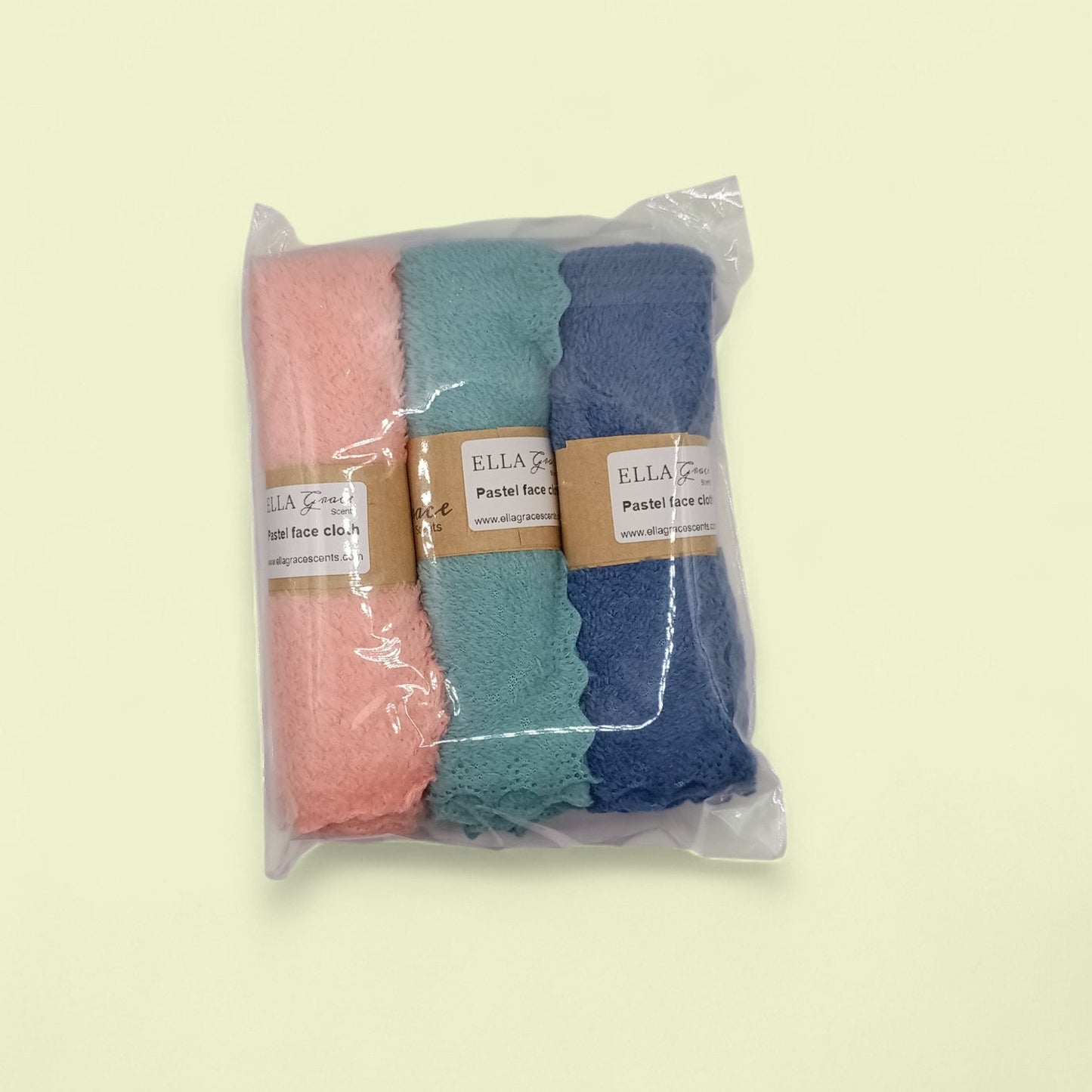 Soft pastel face cloths