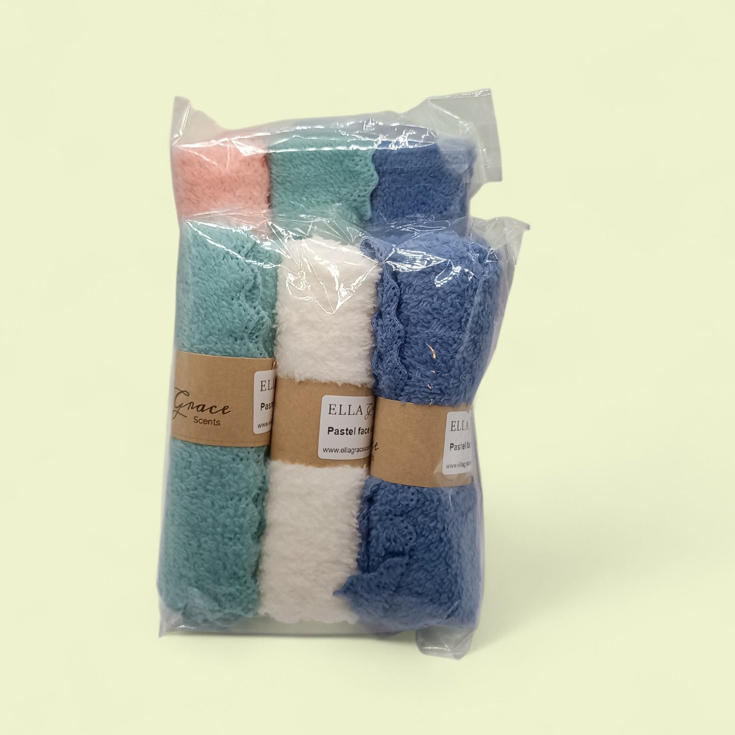 Soft pastel face cloths