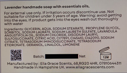 Lavender essential oil basin soap