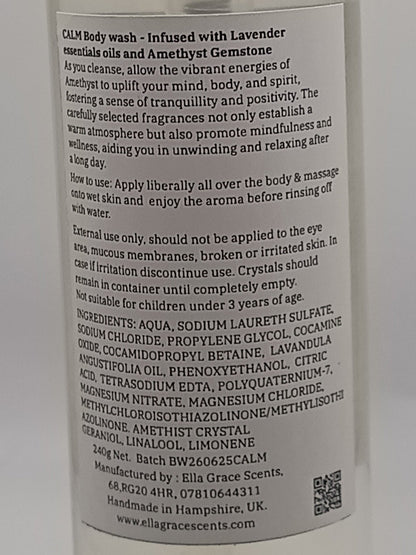 Calm - Amethyst crystal body wash with Lavender essential oil