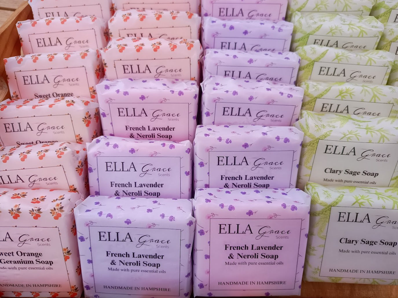 Clary Sage essential oil soap slice
