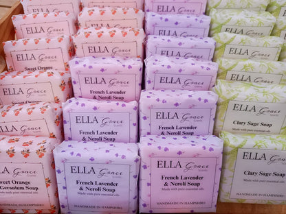 Clary Sage essential oil soap slice
