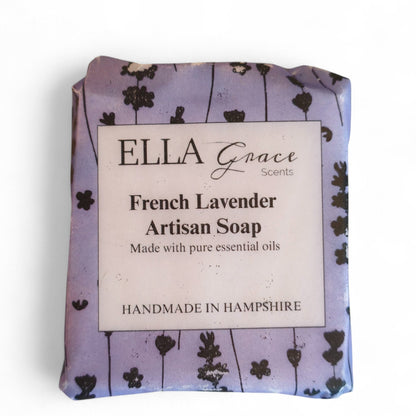 Lavender essential oil soap slice