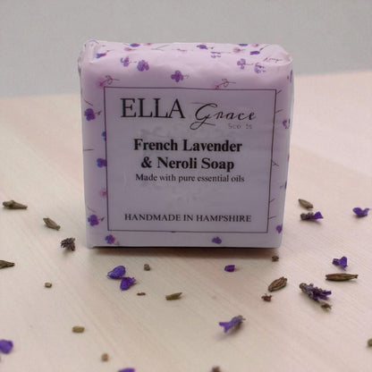 French Lavender & Neroli essential oil soap slice