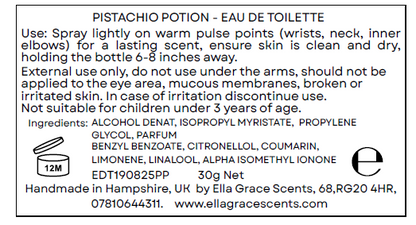 PISTACHIO POTION - EAU DE TOILETTE PERFUME