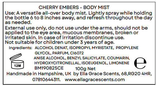 CHERRY EMBERS- BODY MIST