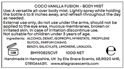 COCO VANILLA FUSION - BODY MIST