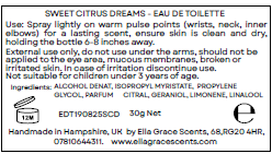 SWEET CITRUS DREAMS - EAU DE TOILETTE PERFUME