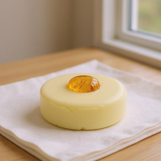 Joy handmade mild soap with a Citrine embed crystal