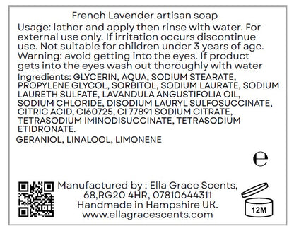 Lavender essential oil soap slice